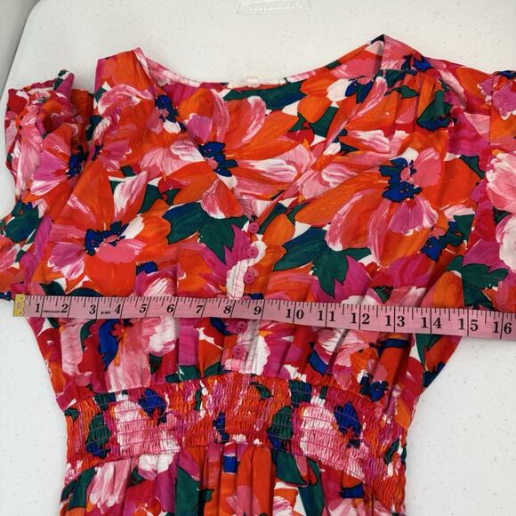 Anthropologie Abel The Label High Low Dress Women's Medium Floral Pink Tropical - Picture 10 of 14